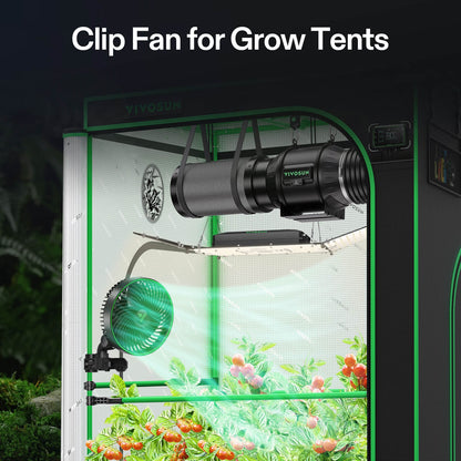 Vivosun AeroWave E6 Gen2 Grow Tent Clip Fan 6" EC Motor Black