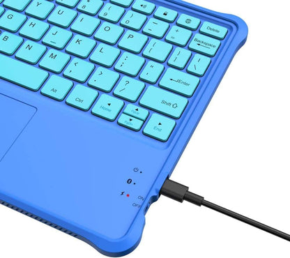 Blue Bluetooth Keyboard Case for Amazon Fire HD 10 Kids - Gomix Brands Outlet