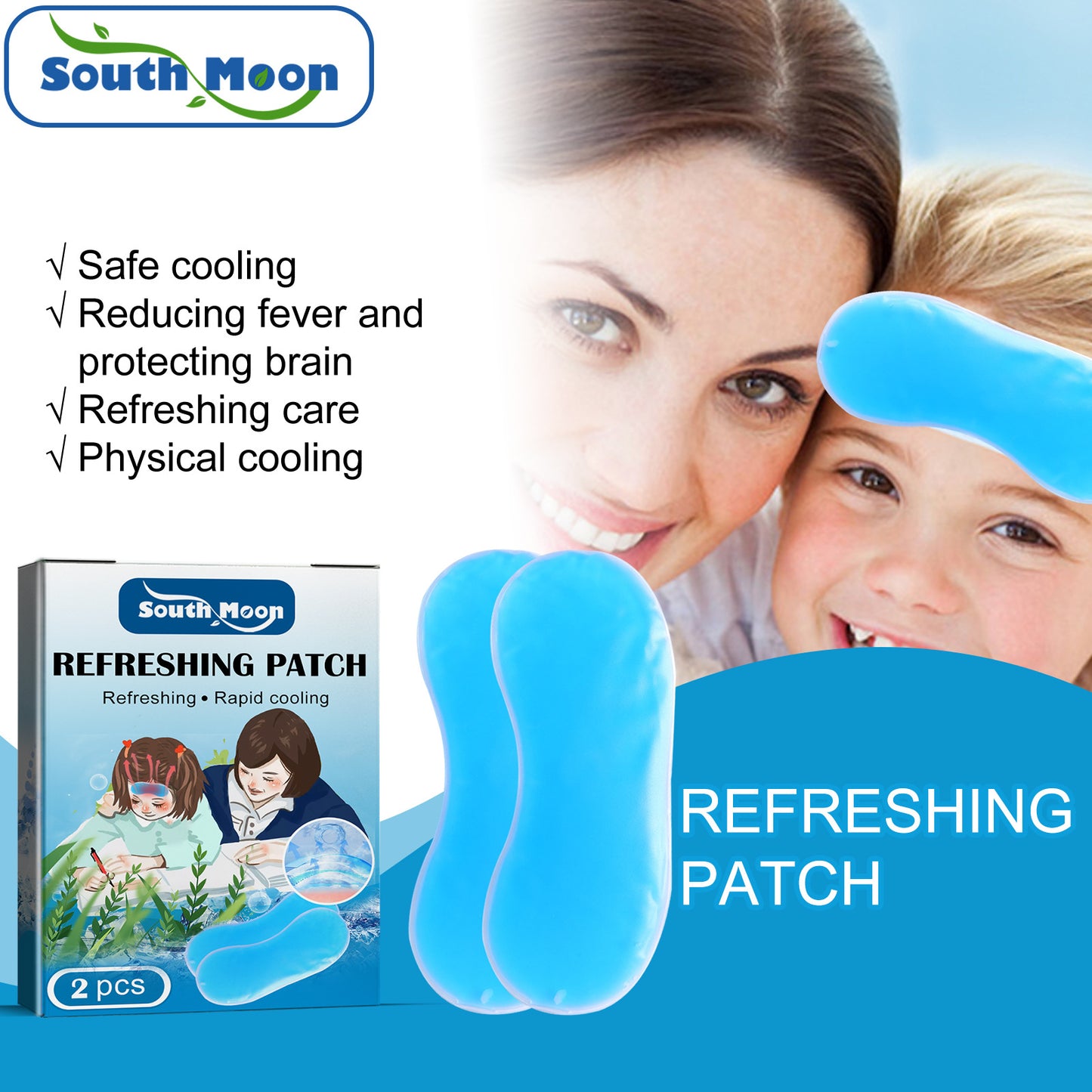 South Moon Refreshing Patch Cooling Hydrogel Physical Cold Pack 2-Pack