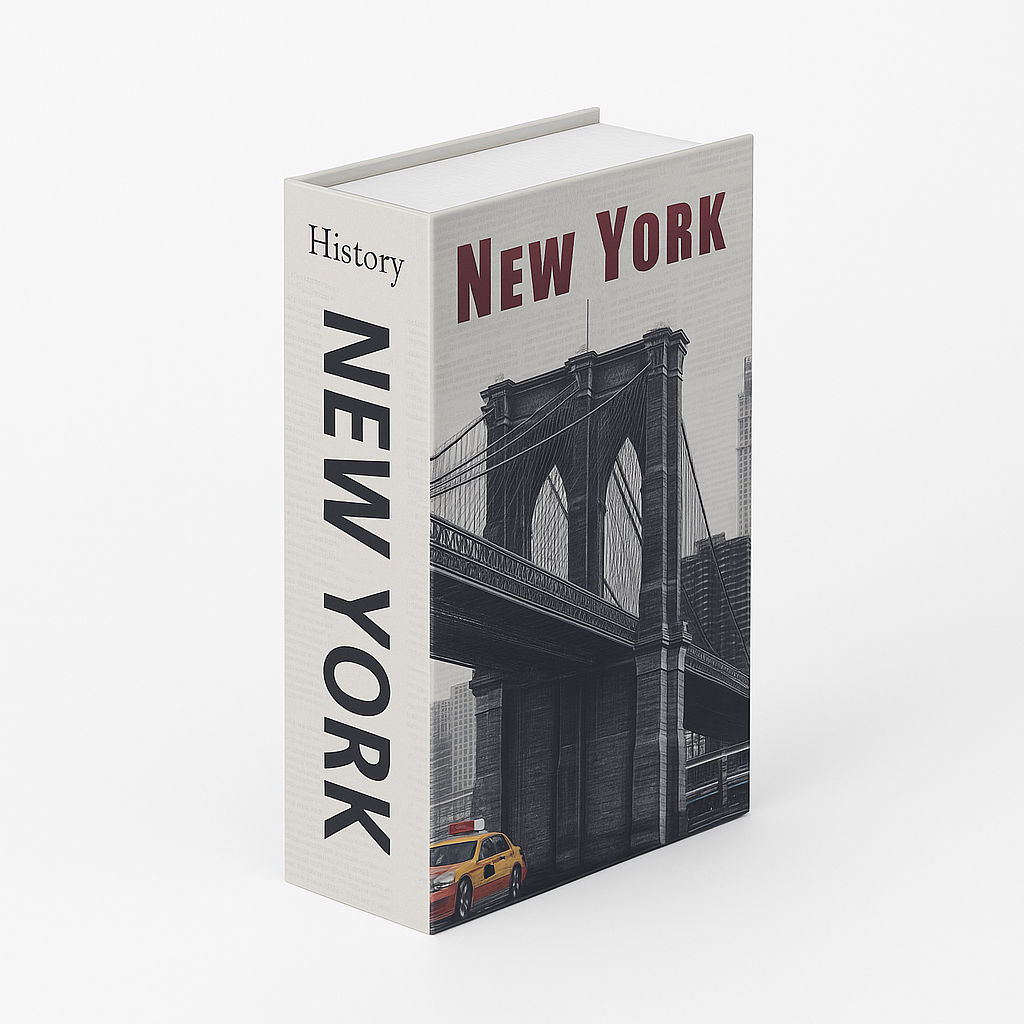 Discreet New York Book Design Safe for Valuables with Key Lock