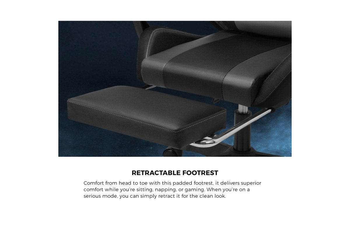 Oikiture RGB LED Gaming Massage Chair with 8-Point Support