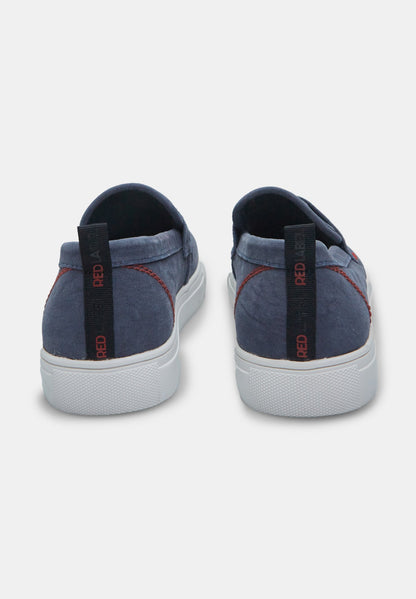 Bata Men's Classic Blue Canvas Slip-On Shoes - Comfortable, Easy Wear Loafers