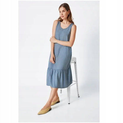 Esmara Women's Summer Tencel Midi Dress Light Blue 38