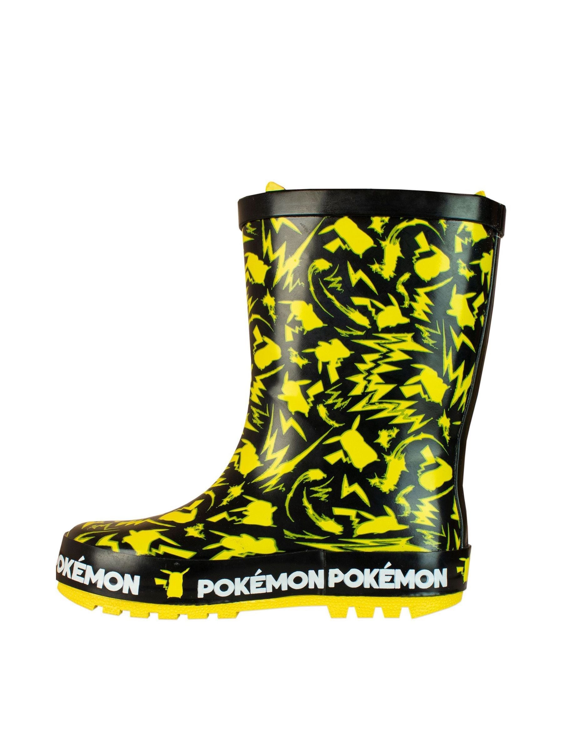 Kids' Pokémon Pikachu Yellow Printed Wellington Boots - Waterproof Rain Footwear