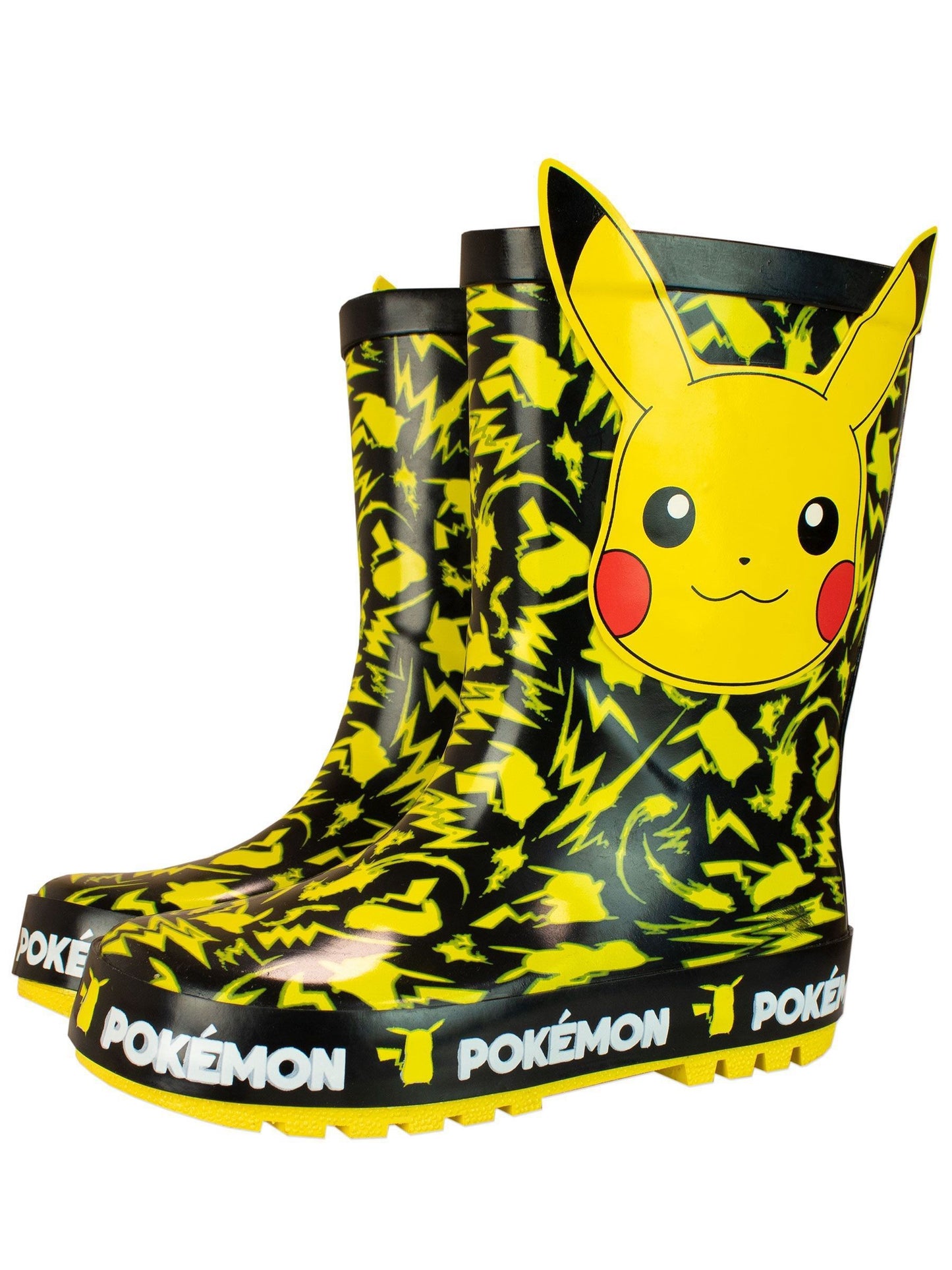 Kids' Pokémon Pikachu Yellow Printed Wellington Boots - Waterproof Rain Footwear
