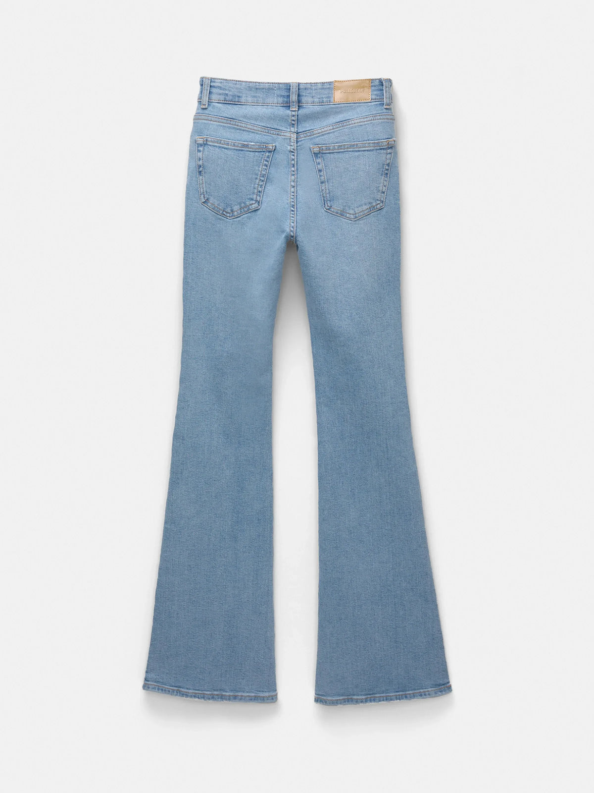Pull&Bear Women's High-Waist Flared Blue Denim Jeans with Comfortable Fit - Gomix Brands Outlet