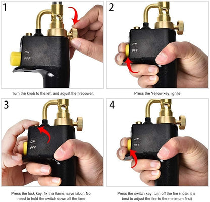InLoveArts High-Intensity Propane Torch with 3 Replaceable Nozzles