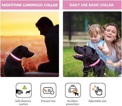 MASBRILL Rechargeable Waterproof Light-Up Dog Collar