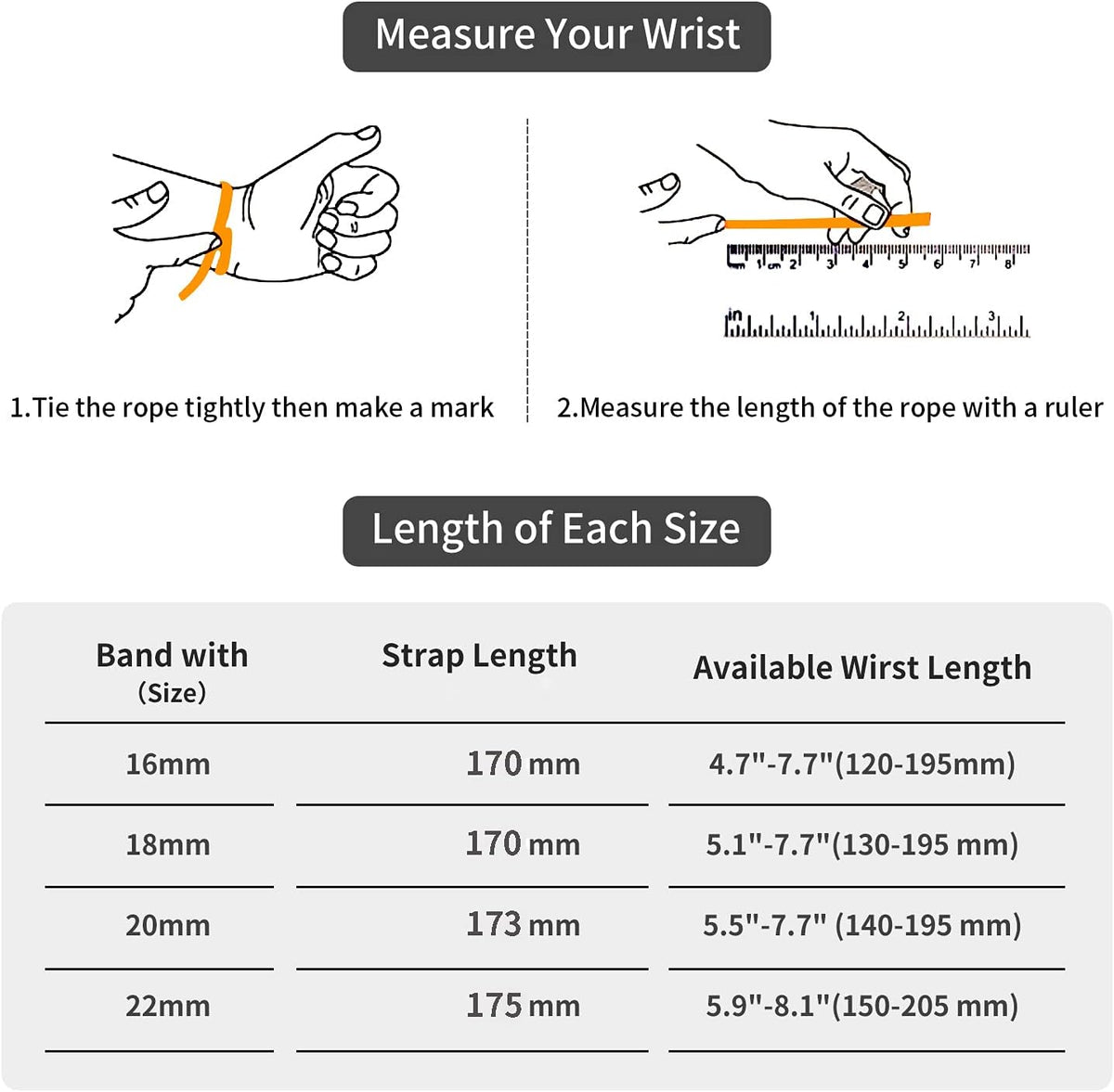 TStrap MB19-BK Stainless Steel Watch Band Black