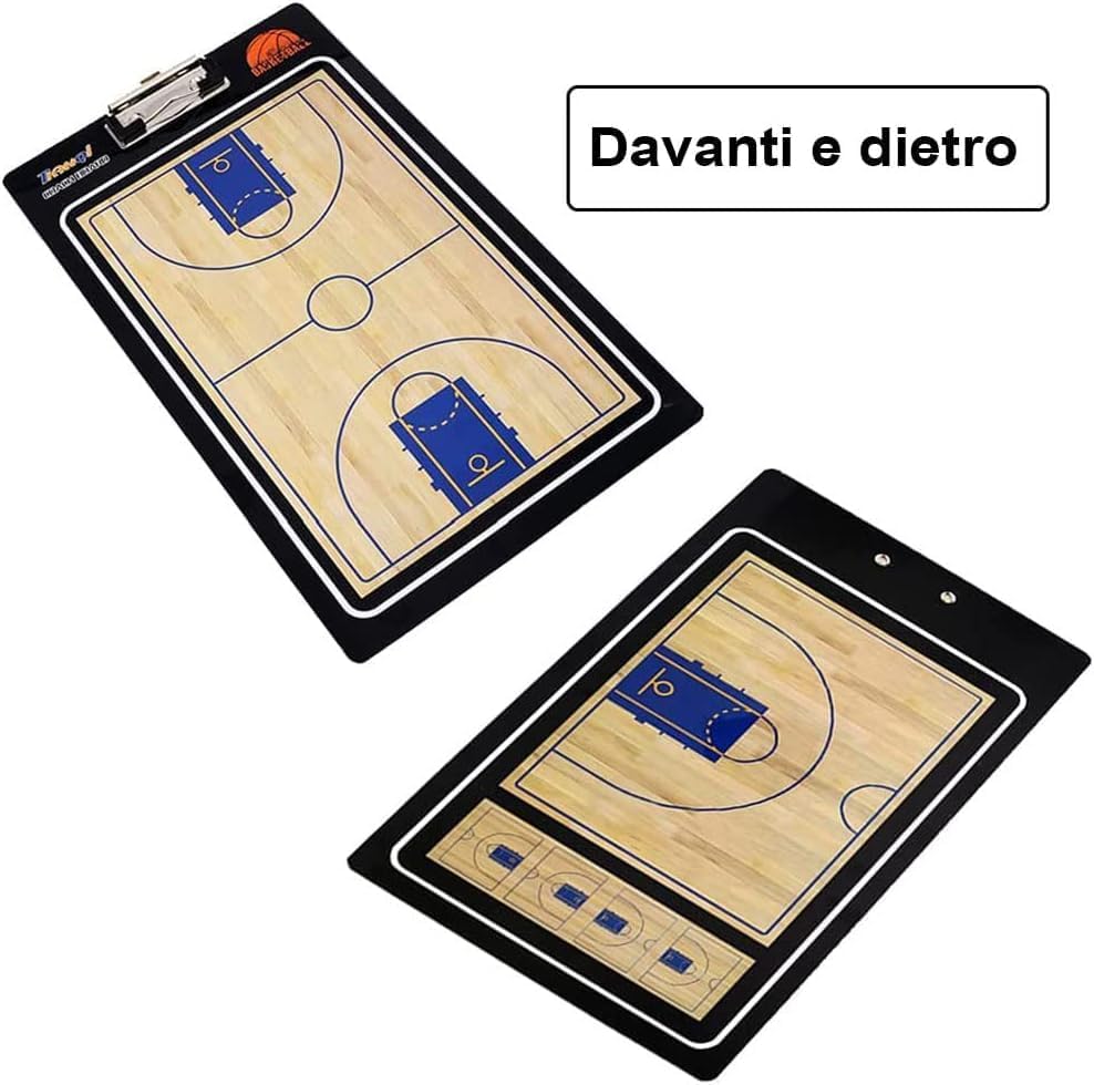 Portable Basketball Dry Erase Coaching Board with 2‑in‑1 Marker