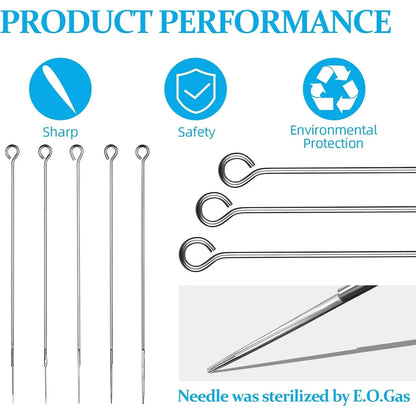 ATOMUS 100pcs Mixed Disposable Tattoo Needles – Sterile Stainless Steel Set - Gomix Brands Outlet