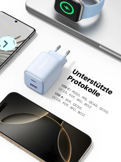 UGREEN Nexode 35W 2-Port USB-C Fast Charger - Blue - Gomix Brands Outlet