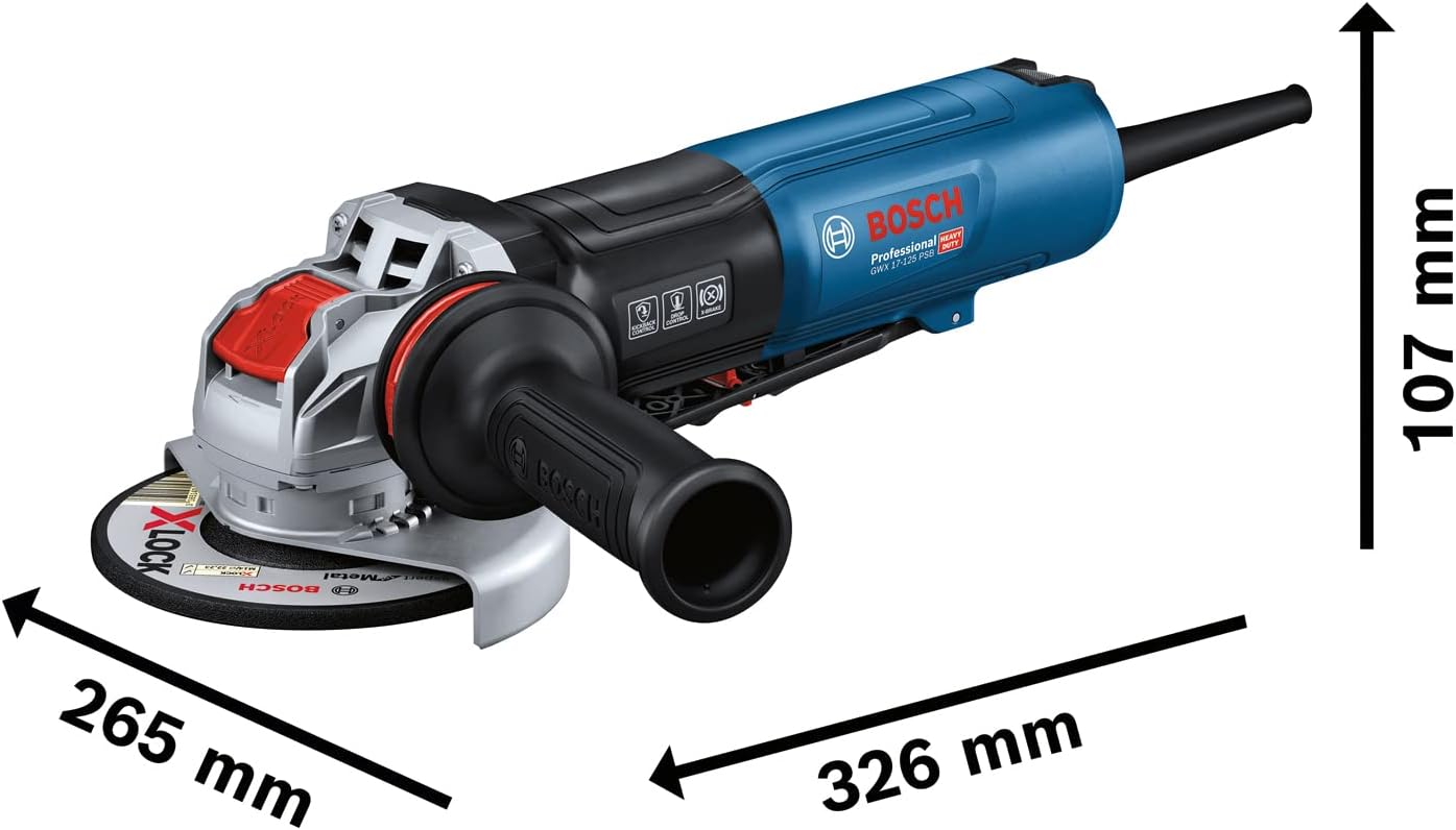 Bosch Professional GWX 17-125 PSB Angle Grinder | 1700W X-LOCK, Speed Preselection