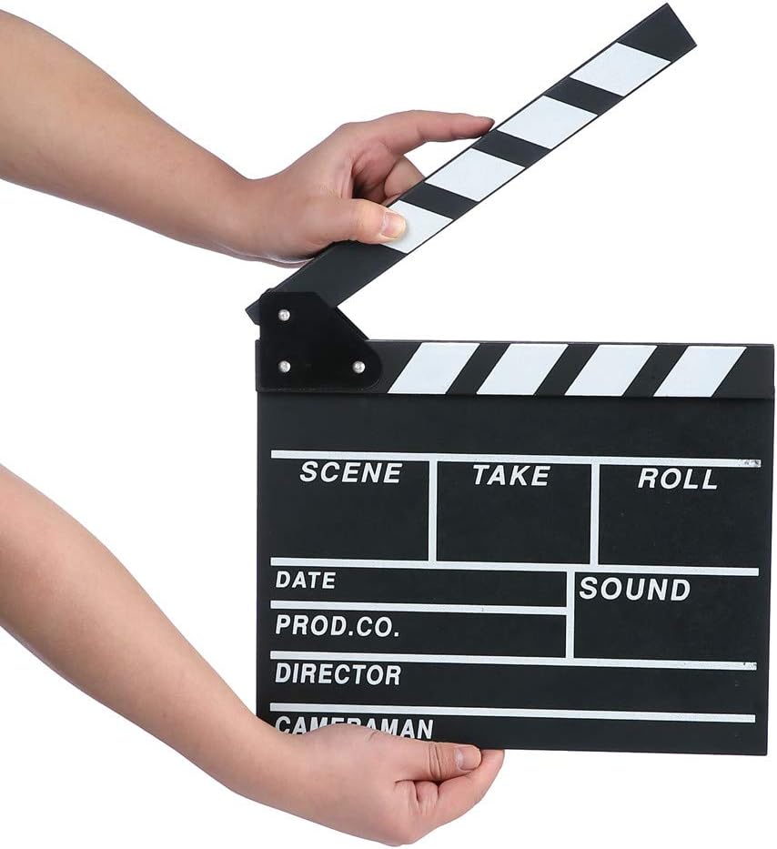 Movie Film Clap Board - Hollywood Clapper Board with Pen