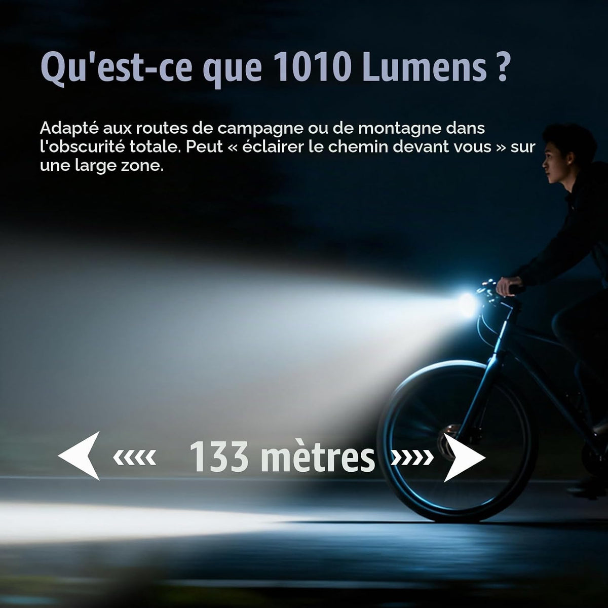 OLDBER BQ211-B Rechargeable Bicycle Light Set 1200LM Black