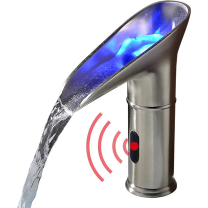 Gangang Brushed Nickel Touchless Waterfall Faucet - Hot & Cold - Gomix Brands Outlet