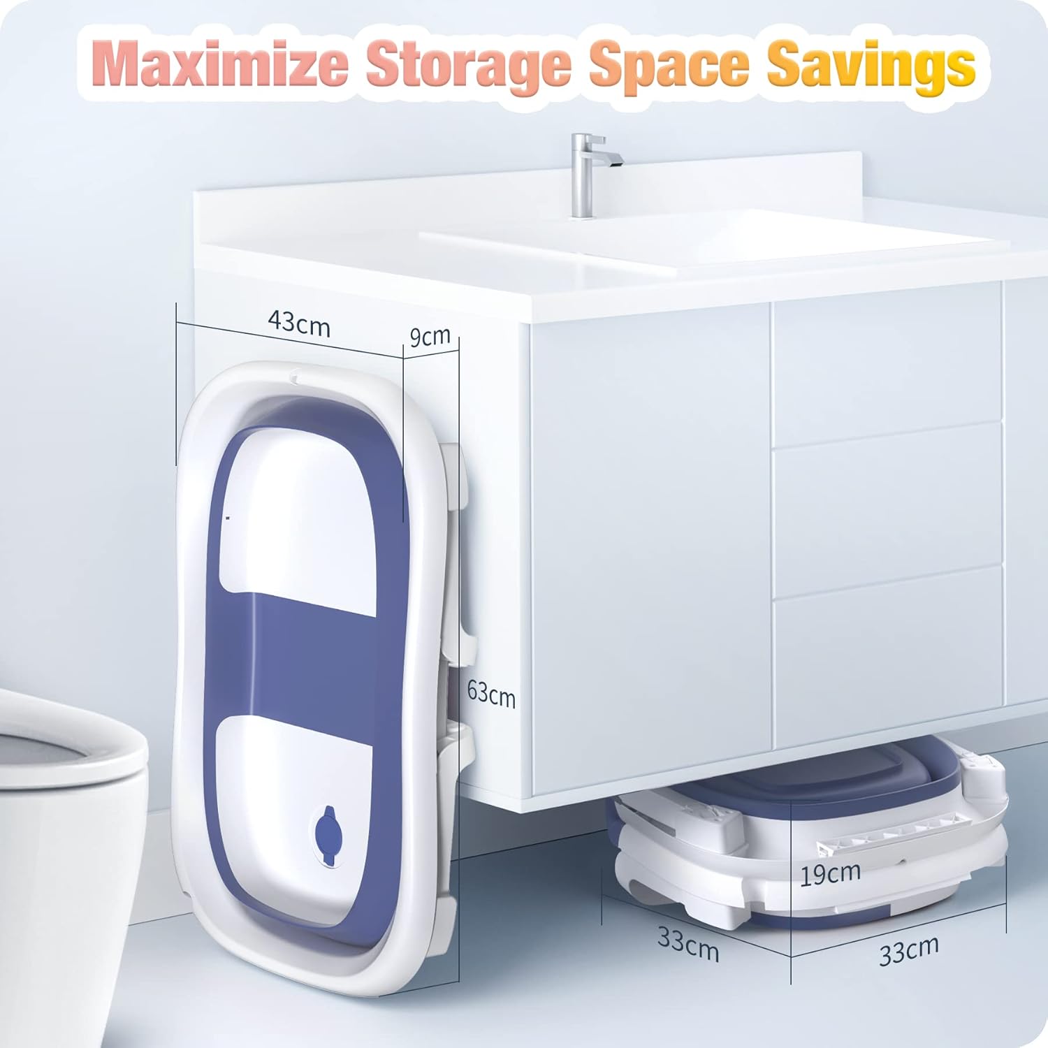 AVIDOR Collapsible Baby Bathtub with Soft Cushion and Non‑Slip Grip