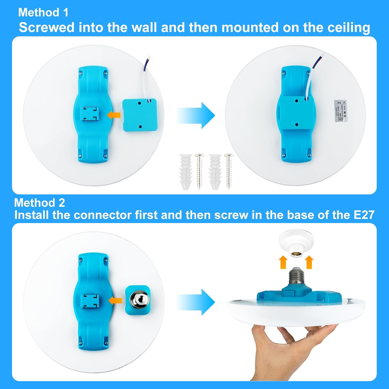 CREATESTAR 30W Round LED Ceiling Light with 3 Color Temperatures