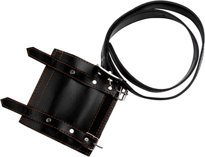 Adjustable Faux Leather Medieval Sword Holster Belt with Dual Buckles