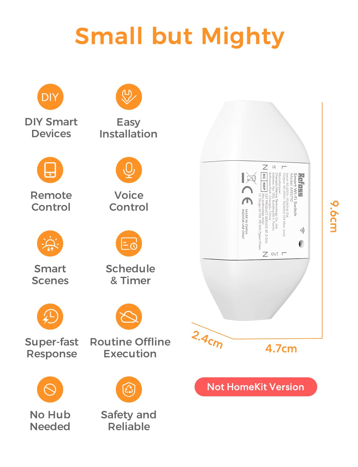 Refoss MSS710 Universal Smart WiFi Switch 2500W