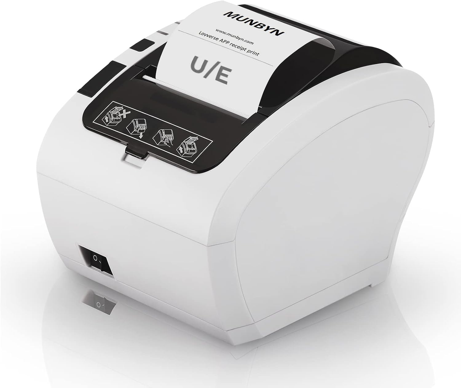 MUNBYN Thermal Receipt Printer 80mm POS Printer USB Ethernet Auto-Cutter Wall Mount ESC/POS ITPP047