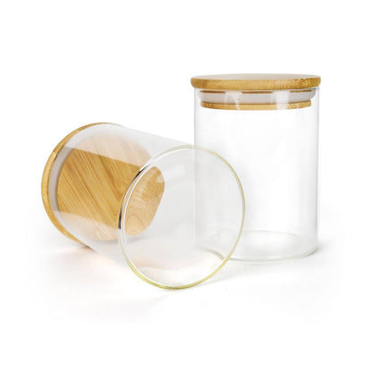 18oz (532ml) Bamboo Lid Glass Spice Jar – Eco-Friendly Kitchen Storage