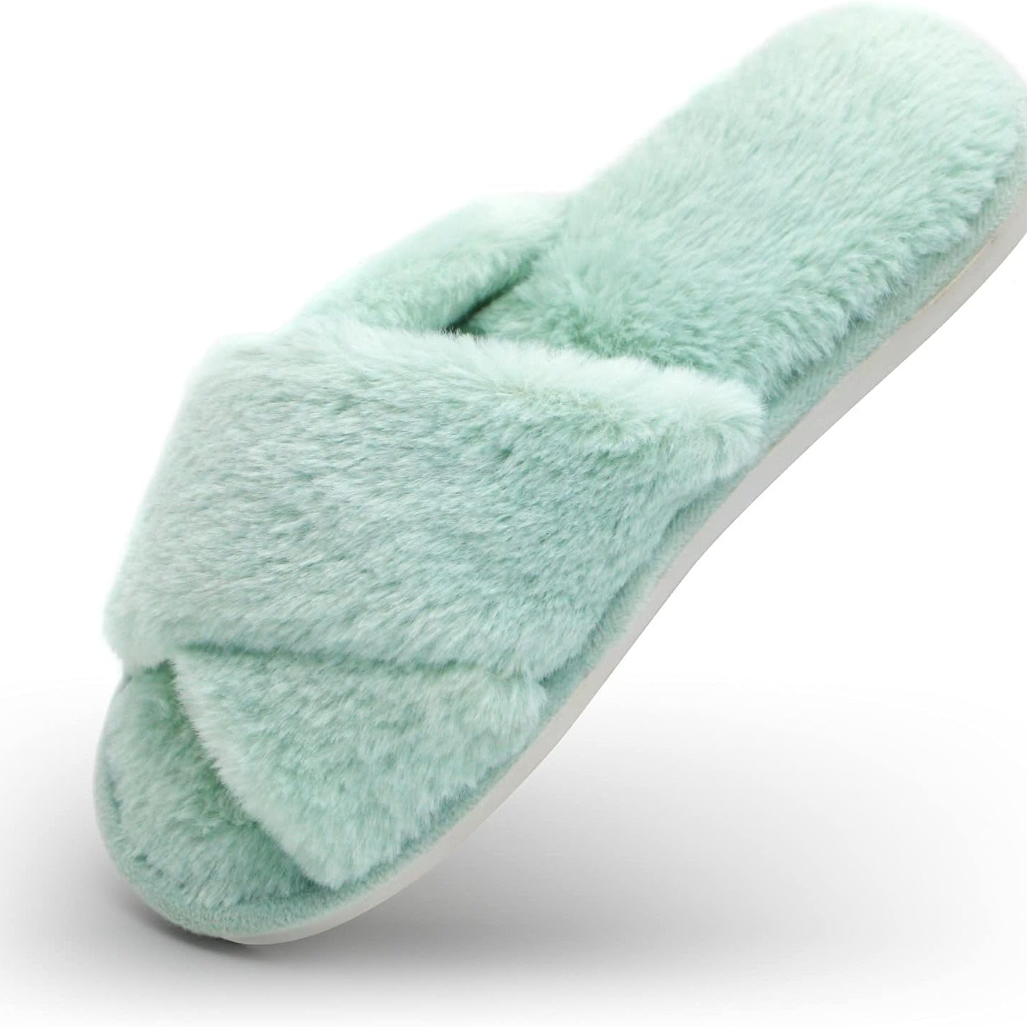 fuzzy open-toe slipper