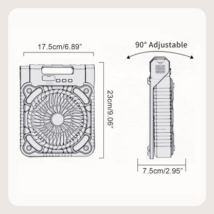 Alokrupswam SF-1 Solar Camping Fan with Phone Charger and LED Light