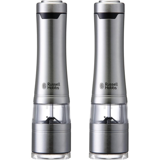 Russell Hobbs 7922JP Electric Salt & Pepper Mill Set, Adjustable Coarseness, 2-Pack