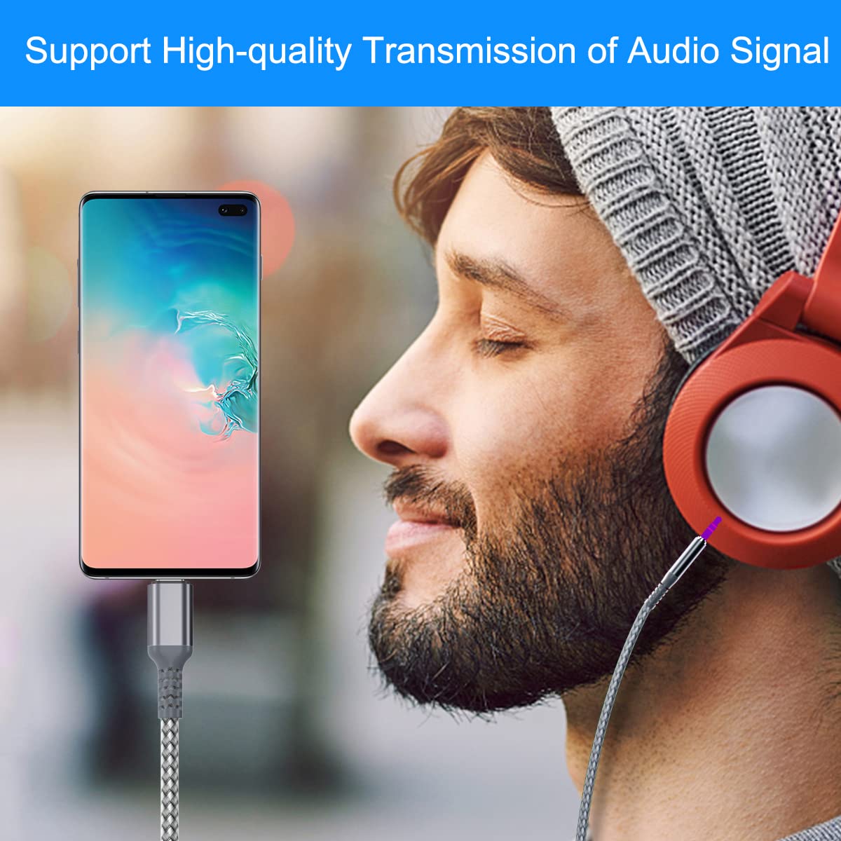 Elebase USB C to 3.5mm Aux Cable 1.2m