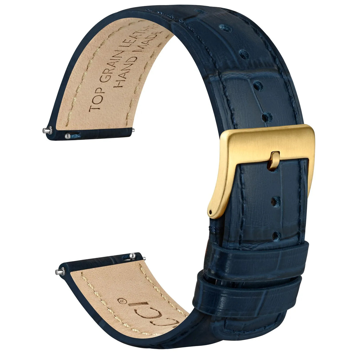 WOCCI Men's Rune Alligator Grain Leather Watch Band