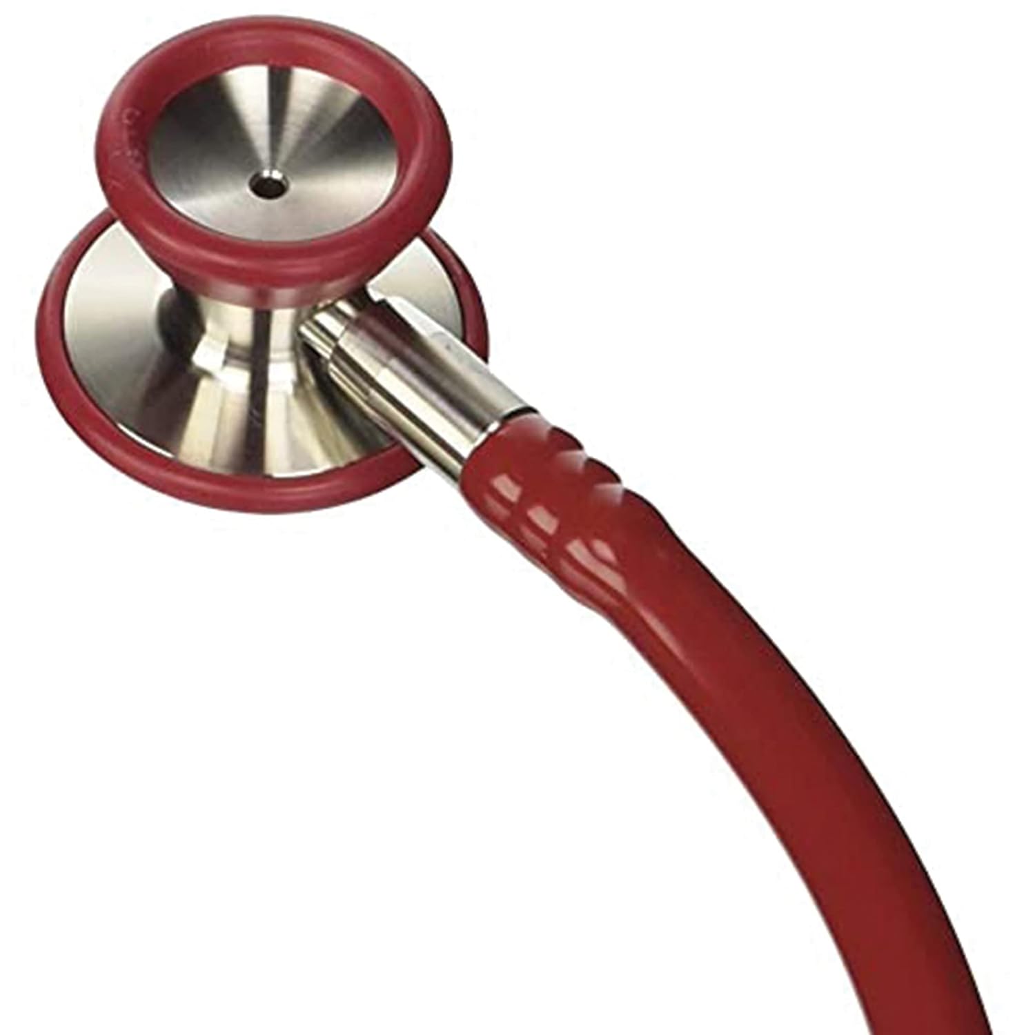 Gima 32551 Dual‑Head Cardiology Stethoscope with Burgundy PVC Tube