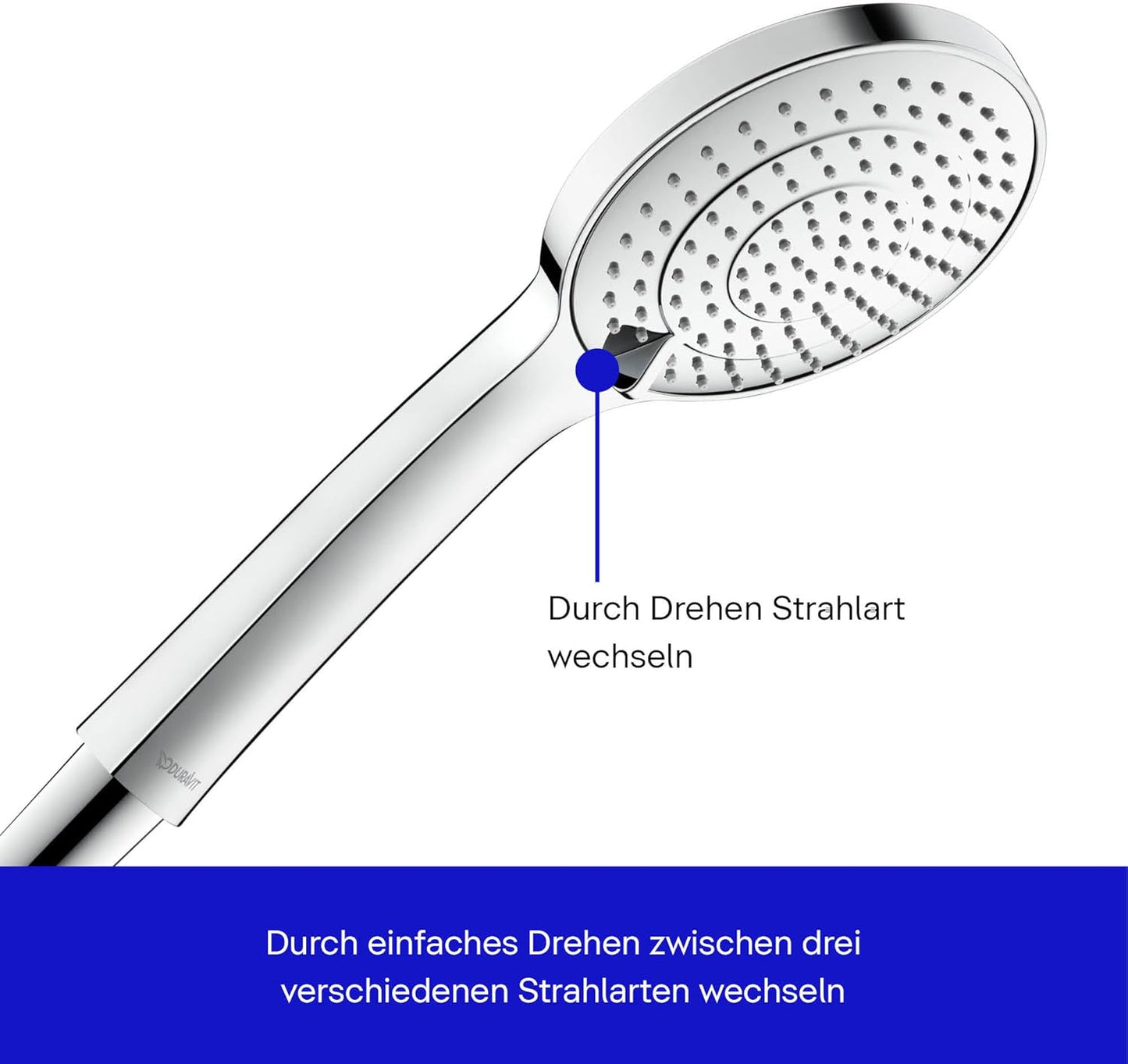 Duravit Universal 3-Jet Water-Saving Chrome Shower Head 110mm