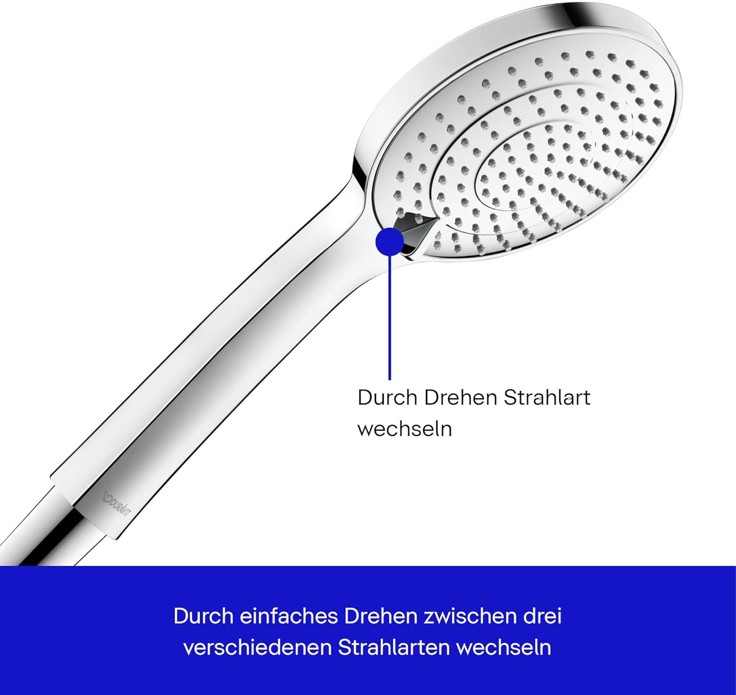 Duravit Universal 3-Jet Water-Saving Chrome Shower Head 110mm