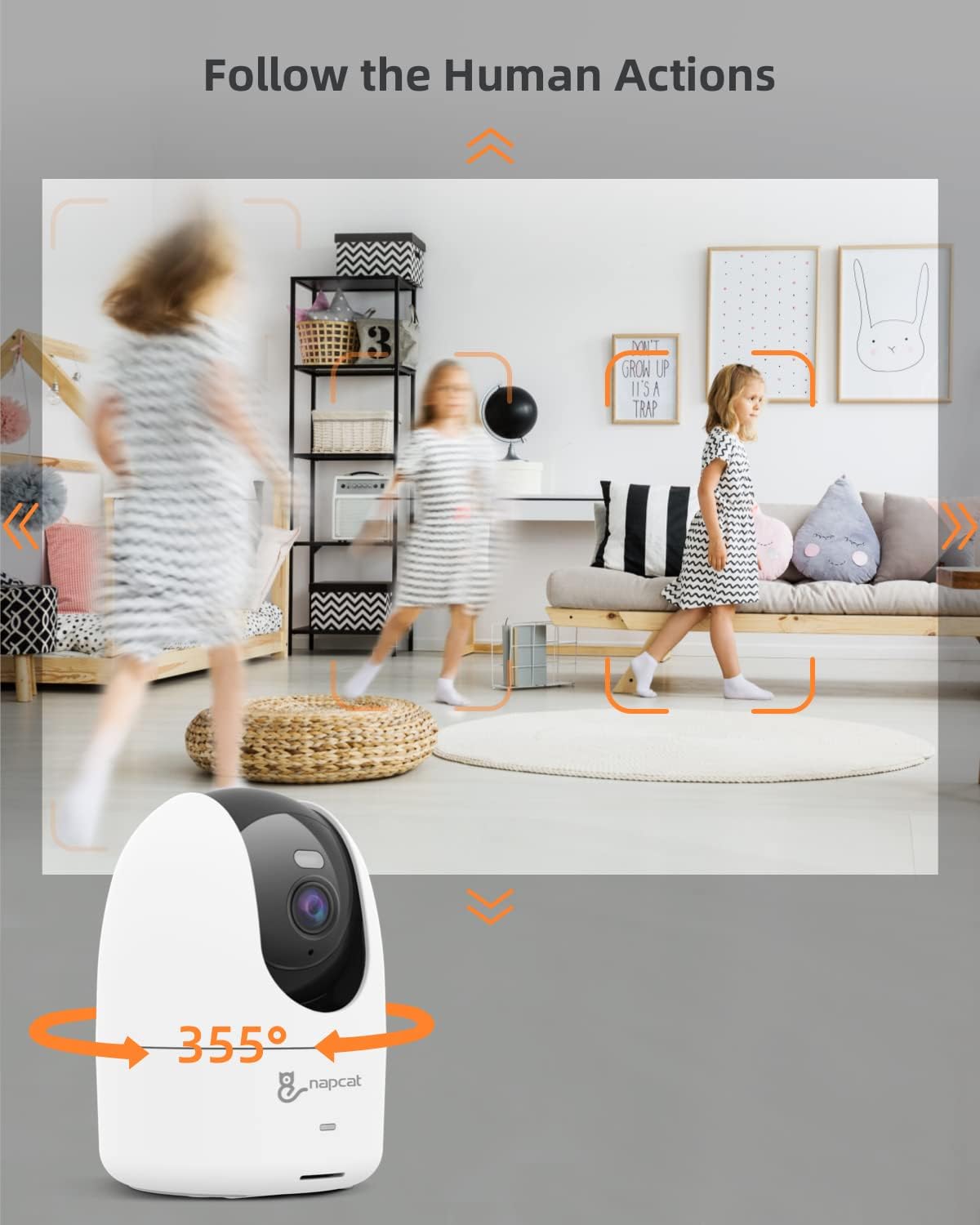 NAPCAT 4MP Indoor Security Camera with Pan Tilt AI Tracking