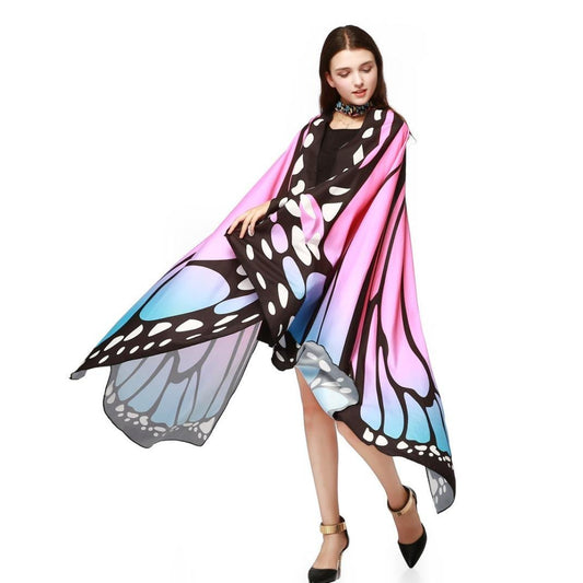 Soft Fabric Butterfly Wings Costume for Women - Fairy Nymph Pixie Rave Dress