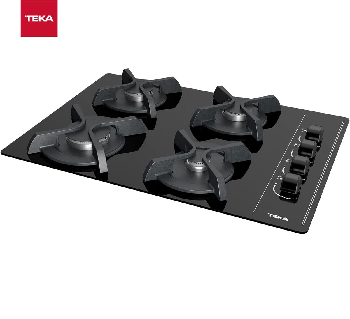 Teka GBC 64003 KBA 4-Burner Tempered Glass Gas Hob 60cm Black