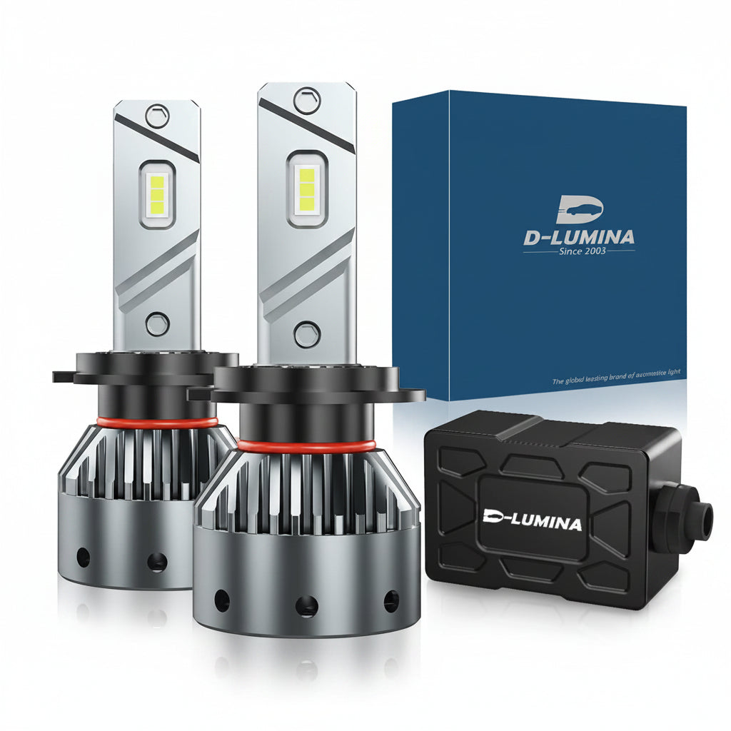 D-Lumina H7 LED Headlight Bulbs Canbus Error Free 100W 16000LM 6000K White Pack of 2