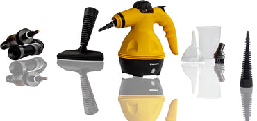 BEHOME Portable Handheld Steam Cleaner with 9 Accessories Yellow