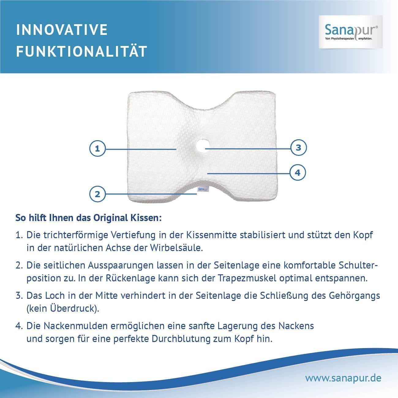 Sanapur Orthopaedic Side Sleeper Pillow with Adjustable Memory Foam