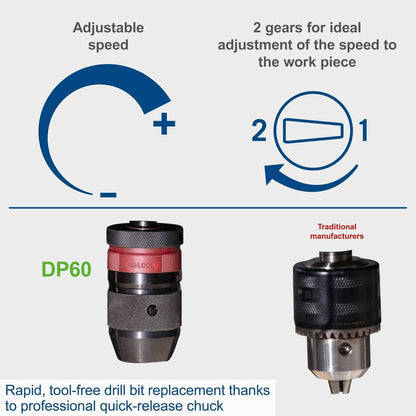 Scheppach DP60 710W Bench Pillar Drill with Digital Speed Display