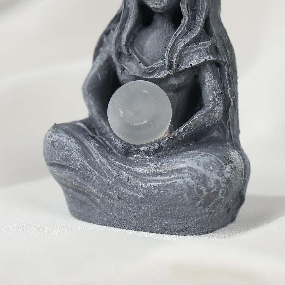 Industrial Piston Skull Resin Sculpture with Rotating Gears