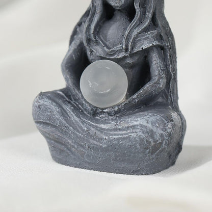 Industrial Piston Skull Resin Sculpture with Rotating Gears