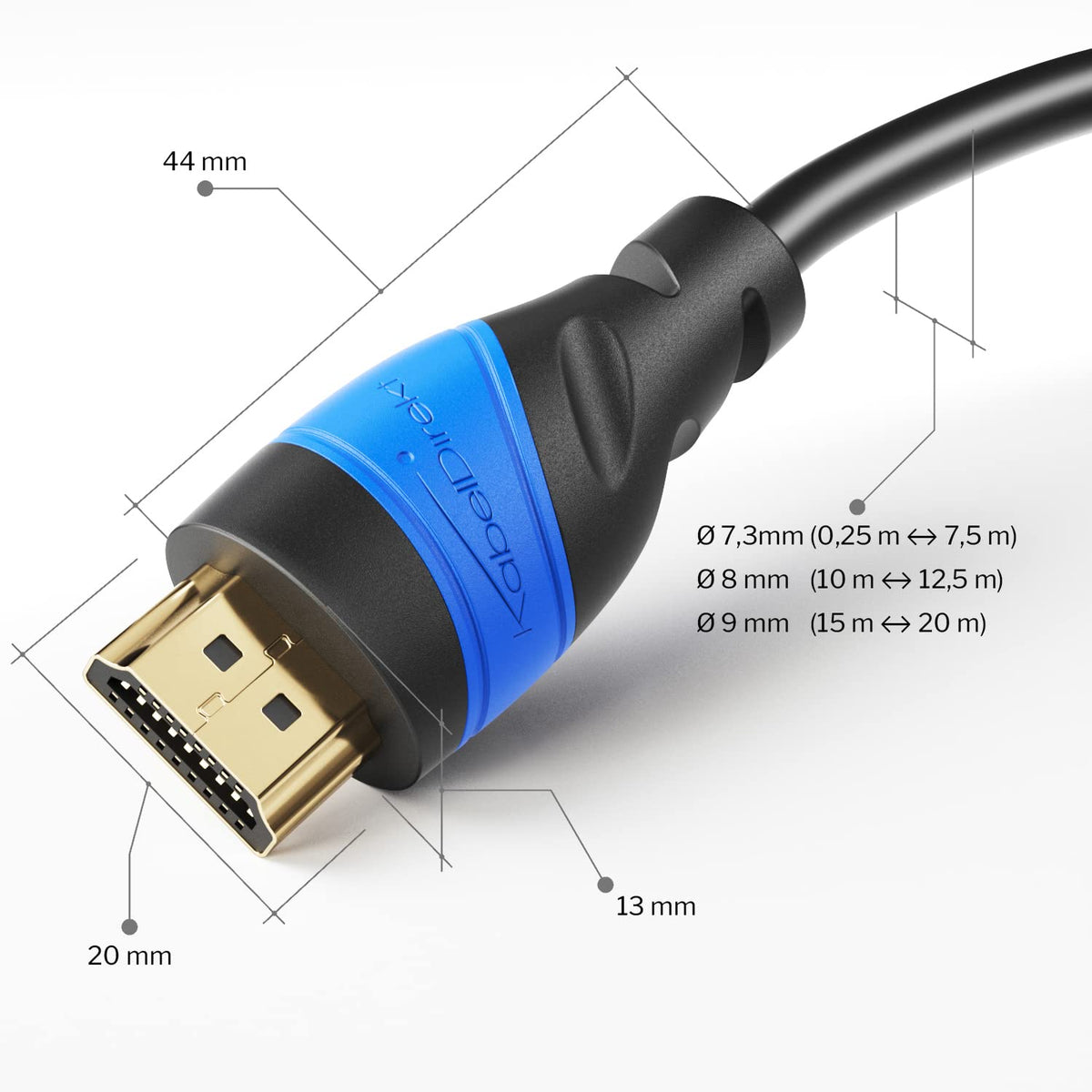 KabelDirekt TOP Series Male to Female HDMI Extension Cable Black