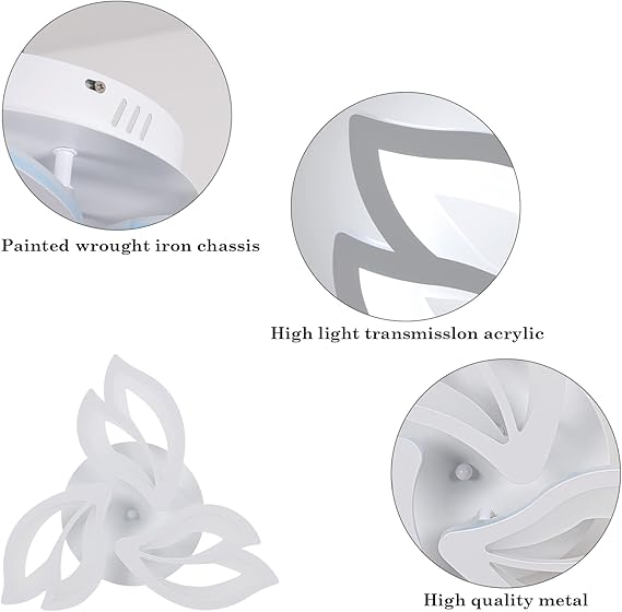 Plafonnier 40W LED Ceiling Light with 3-Leaf Design