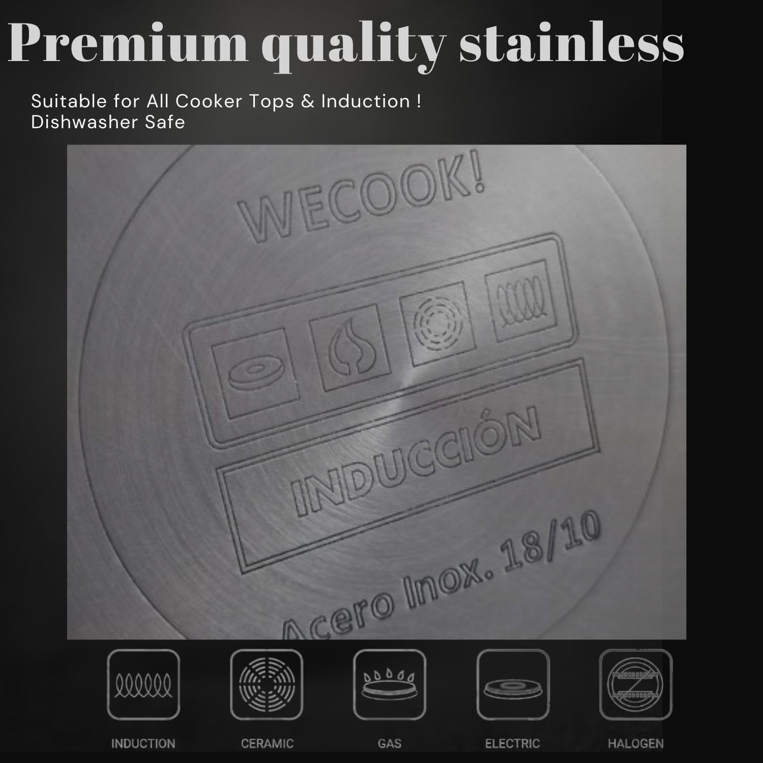 WECOOK! 12 cm Pro Stainless Steel Saucepan – 700 ml, Matte Finish