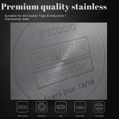 WECOOK! 12 cm Pro Stainless Steel Saucepan – 700 ml, Matte Finish