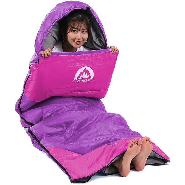 SWTMERRY 3-Season Lightweight Waterproof Sleeping Bag for Kids & Adults