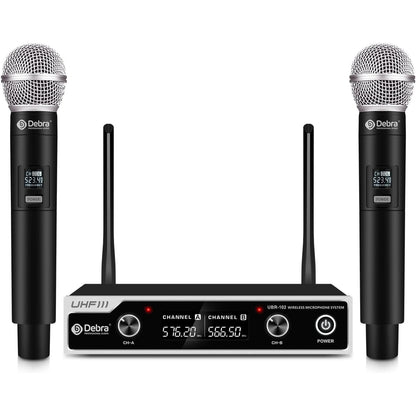 D Debra UHF Wireless Microphone System with Dual Handheld Mics