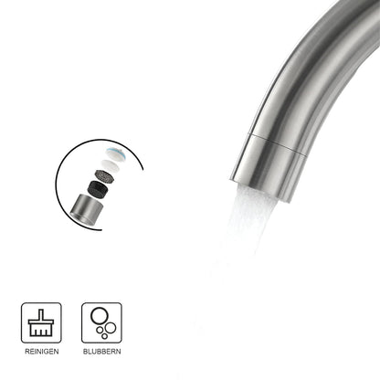 GRIFEMA High-Arc Stainless Kitchen Faucet with 360° Sprayer